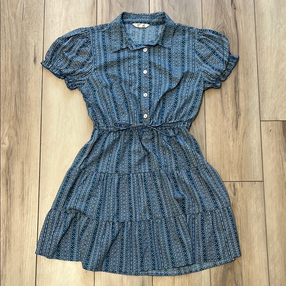 Blush brand Blue Striped Women's Dress size Medium